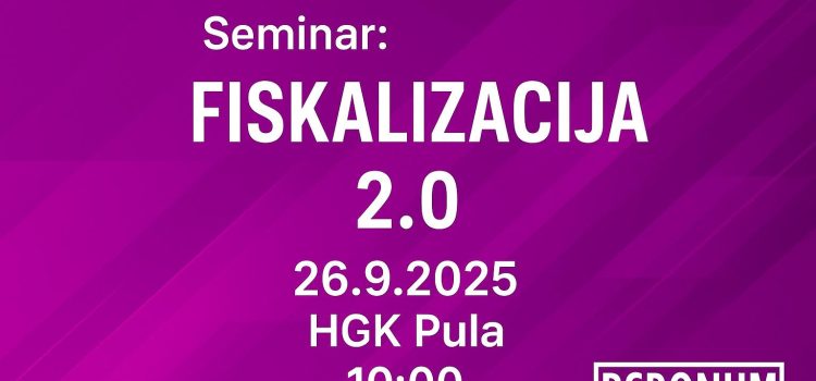 Seminar Fiskalizacija 2.0 Seminar Fiskalizacija 2.0
